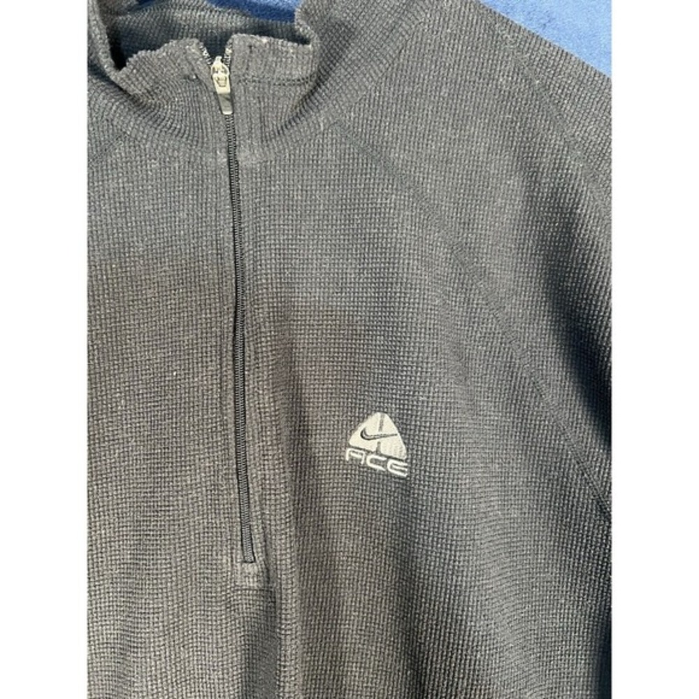 Vintage Nike ACG Fleece Sweater‎ Mens XL Black 1/2 Zip Mock Neck Athleisure